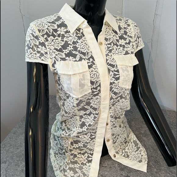 Lace button down shirt - Picture 1 of 7